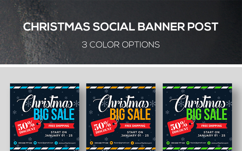 Download Шаблон для соцсетей "Christmas Banner Post Social Media Template" / Christmas Banner Post Social Media Template - Шаблон для соцсетей на тему графика banner promotion banners boxing day christmas sale season deal discount fashion instagram promo
