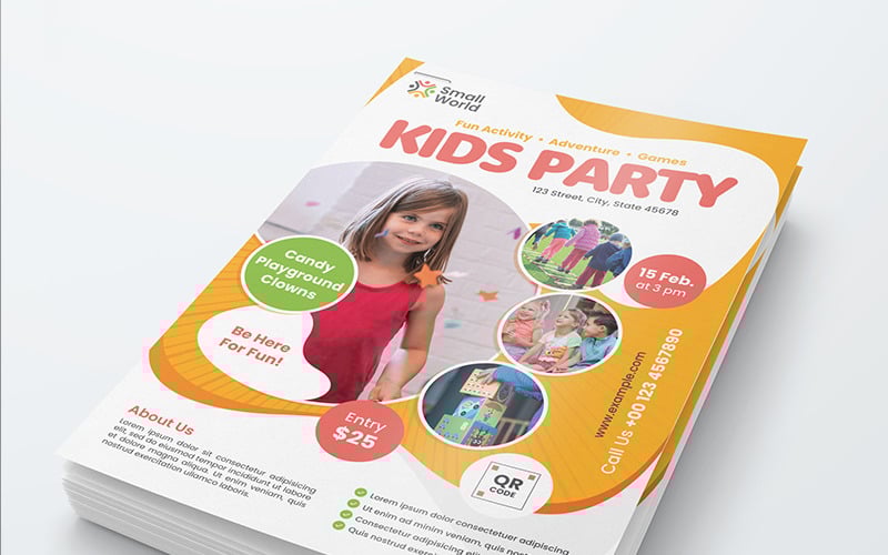 Flyer de fiesta infantil - Plantilla de identidad corporativa
