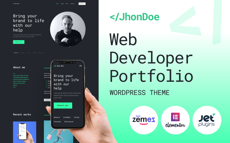 Jhon Doe – motyw WordPress dla programistów internetowych