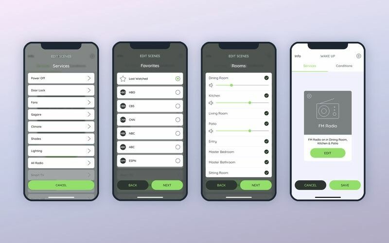 Crea servizi - Elementi dell'interfaccia utente radio