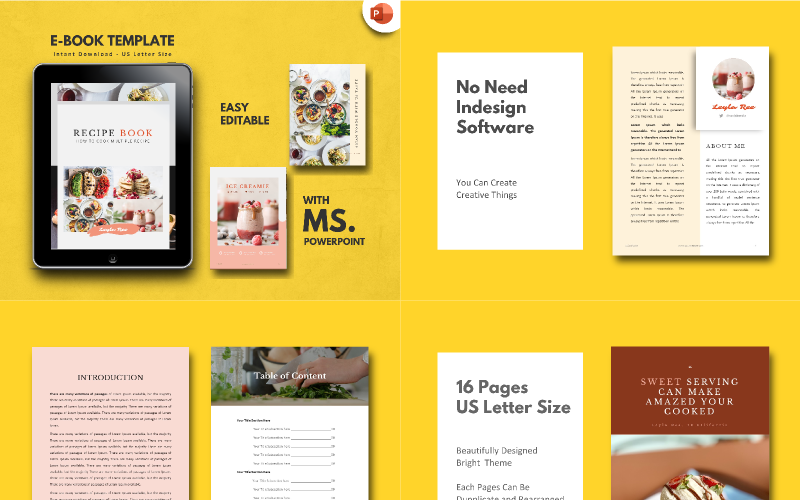 Modèle PowerPoint de présentation de recette minimale