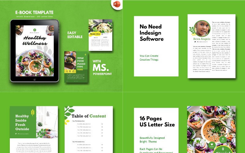Recept Vegan Presentation PowerPoint-mall