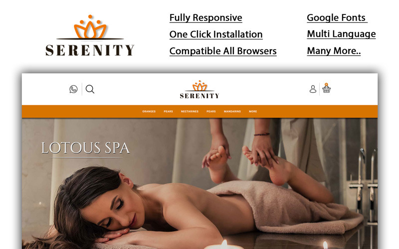 Serenity - modelo OpenCart para loja de spa