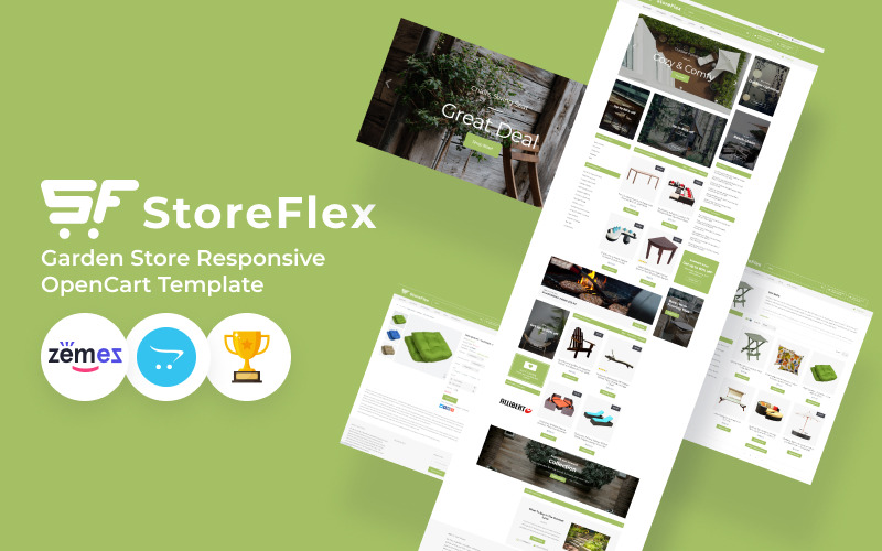 storeflex garden store template шаблон opencart