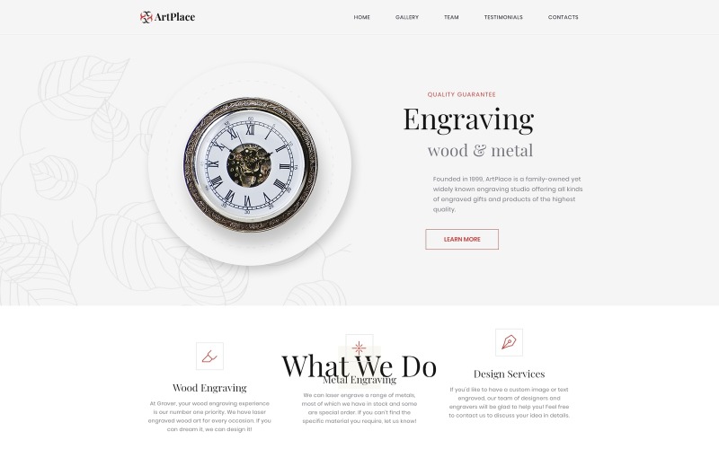 ArtPlace - Modèle de page de destination de Engraving Studio
