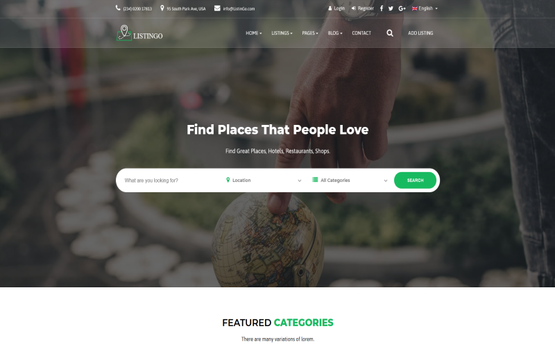 Listingo - modelo de site HTML do diretório