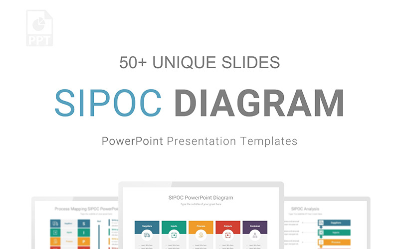 Modelo de diagrama de PowerPoint SIPOC