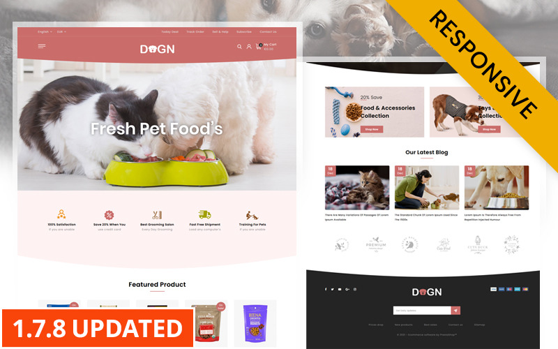 Dogn - Тема PrestaShop для магазину харчових продуктів для домашніх тварин