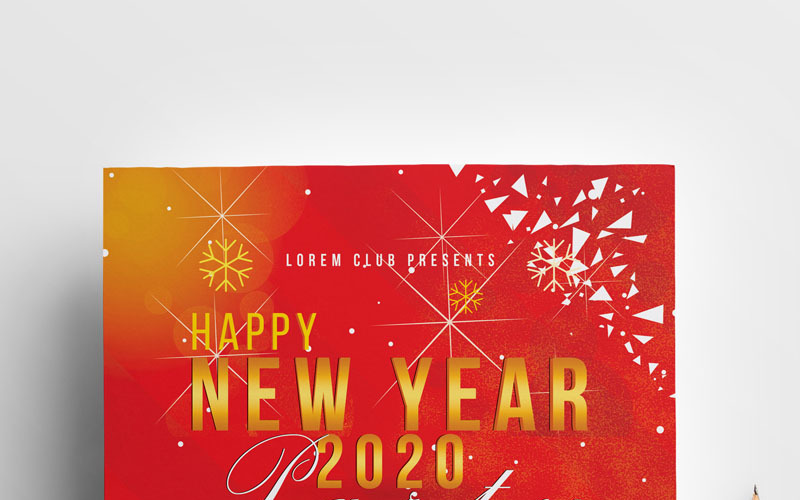 2020年新年快乐传单-企业形象模板