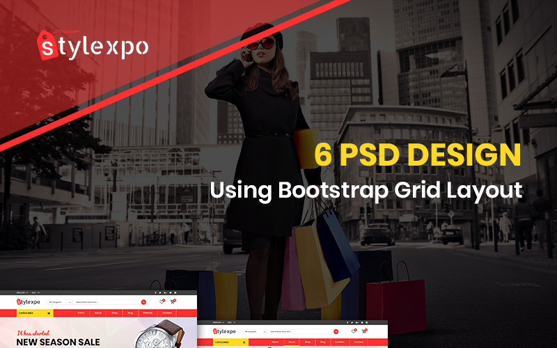Download PSD шаблон "Stylexpo - E-commerce Shop PSD Template" / Stylexpo - E-commerce Shop PSD Template - PSD шаблон на тему графика ecommerce shop style service template theme psd photoshop
