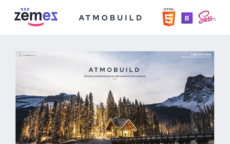 Atmobuild - Modèle de site Web d'entreprise de construction
