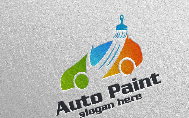 Download Шаблон логотипа "Car Painting 3 Logo Template" / Car Painting 3 Logo Template - Шаблон логотипа на тему графика car logo paint vector illustration icon design vehicle auto service spray repair automotive transport color automobile garage transportation airbrush silhouette