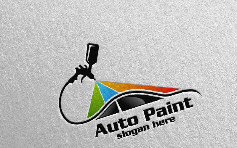 Download Шаблон логотипа "Car Painting Logo Template" / Car Painting Logo Template - Шаблон логотипа на тему графика car logo paint vector illustration icon design vehicle auto service spray repair automotive transport color automobile garage transportation airbrush silhouette