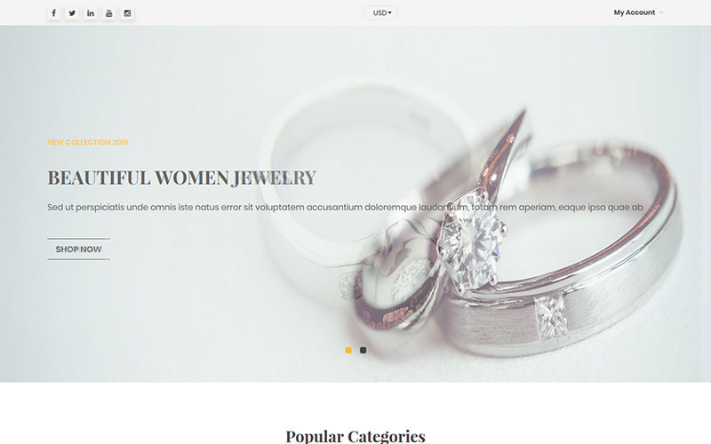 Venusjewelers - багатоцільова тема для кращого продажу Shopify