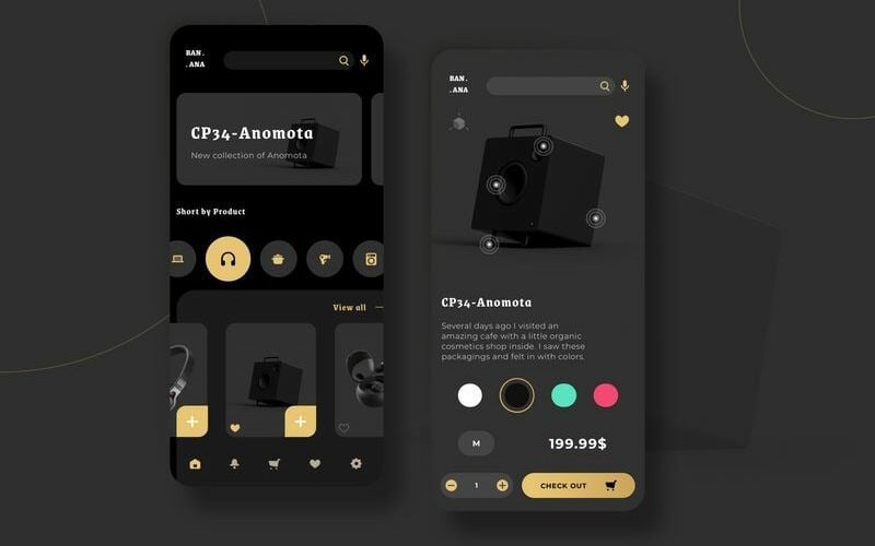 Electronic Market UI PP Sketch Template