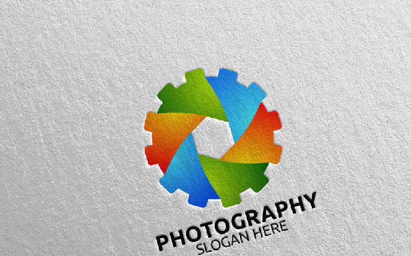 Abstracte camerafotografie 56 logo sjabloon