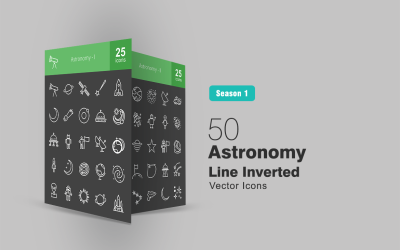 Download Набор иконок "50 Astronomy Line Inverted Icon Set" / 50 Astronomy Line Inverted Icon Set - Набор иконок на тему графика astronomy icon telescope planet satellite star rocket moon comet orbit space shuttle sun robot earth solar system globe galaxy alien