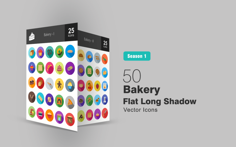 Download Набор иконок "50 Bakery Flat Long Shadow Icon Set" / 50 Bakery Flat Long Shadow Icon Set - Набор иконок на тему графика bakery icon baked items baker bread muffin biscuit doughnut cupcake croissant cake gingerbread wheat oven pizza mixer flour egg iconbunny