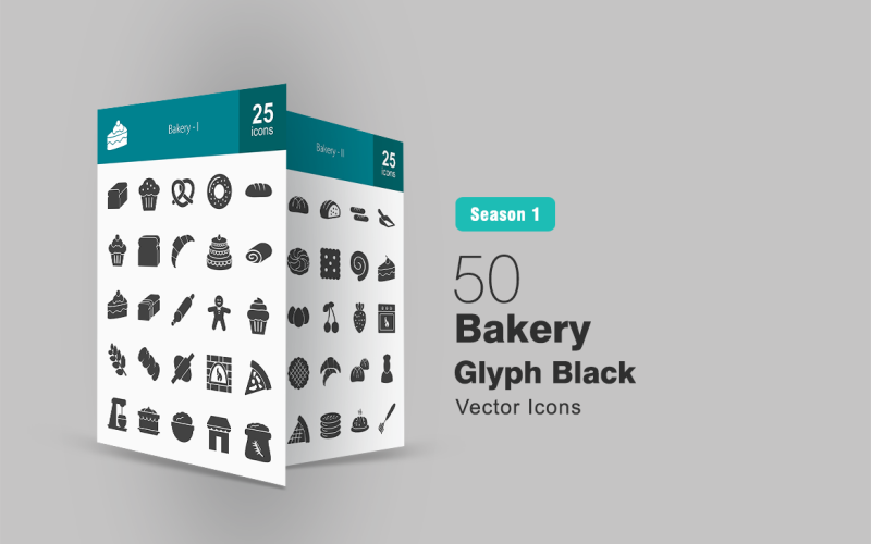 Download Набор иконок "50 Bakery Glyph Icon Set" / 50 Bakery Glyph Icon Set - Набор иконок на тему графика bakery icon baked items baker bread muffin biscuit doughnut cupcake croissant cake gingerbread wheat oven pizza mixer flour egg iconbunny