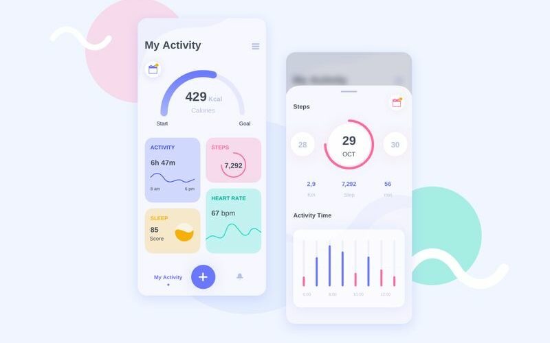 Download Sketch шаблон "Health Control Basic UI Kit Sketch Template" / Health Control Basic UI Kit Sketch Template - Sketch шаблон на тему графика 