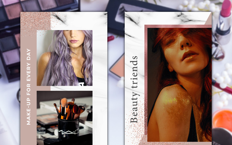 Download Шаблон для соцсетей "Instagram Beauty Template for Social Media" / Instagram Beauty Template for Social Media - Шаблон для соцсетей на тему графика instagram photo brand smm marketing stories