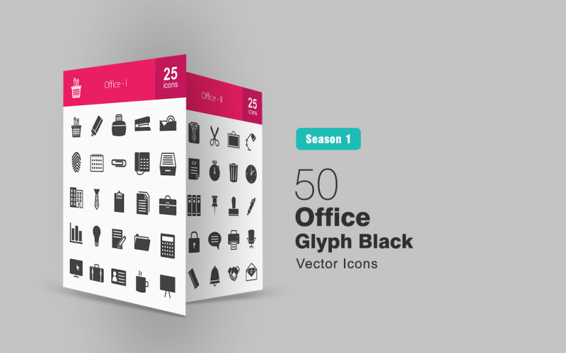 50 pijlen Glyph Icon Set