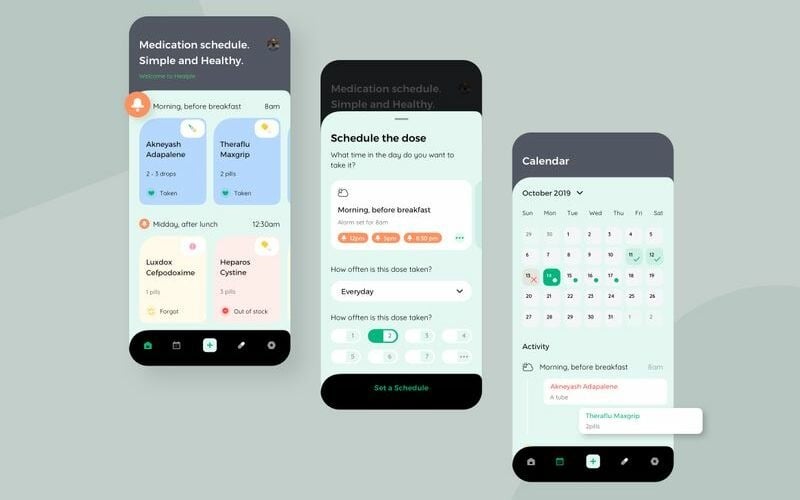 Download Sketch шаблон "Healthy Reminder Moblie UI Sketch Template" / Healthy Reminder Moblie UI Sketch Template - Sketch шаблон на тему графика 