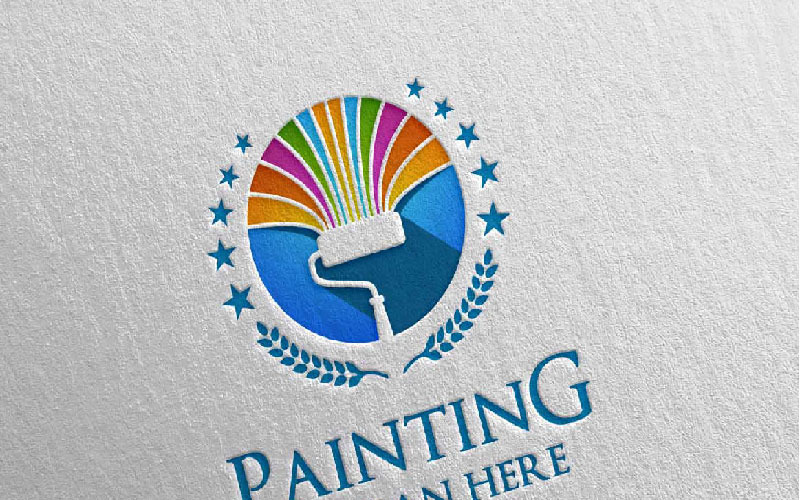 Download Шаблон логотипа "Home Painting Vector 6 Logo Template" / Home Painting Vector 6 Logo Template - Шаблон логотипа на тему графика logo paint home illustration vector design icon brush construction repair residential style icons drawing building real estate apartment architecture modern