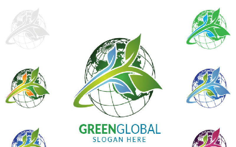 Download Шаблон логотипа "Natural Green Tree with Ecology Leaf Concept 8 Logo Template" / Natural Green Tree with Ecology Leaf Concept 8 Logo Template - Шаблон логотипа на тему графика globe world earth leaf recycle green tree eco ecology natural farm organic brand sign logo vector symbol design business