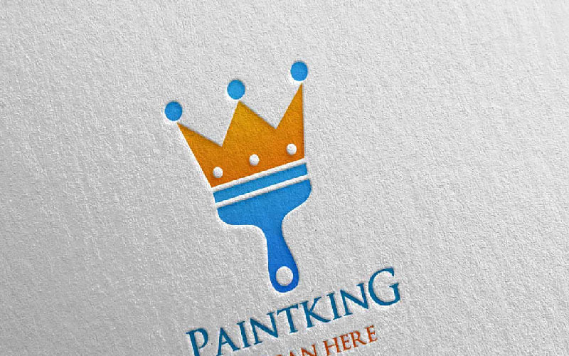 Download Шаблон логотипа "Paint King Vector Logo Template" / Paint King Vector Logo Template - Шаблон логотипа на тему графика logo paint home illustration vector design icon brush construction repair residential style icons drawing building real estate apartment architecture modern