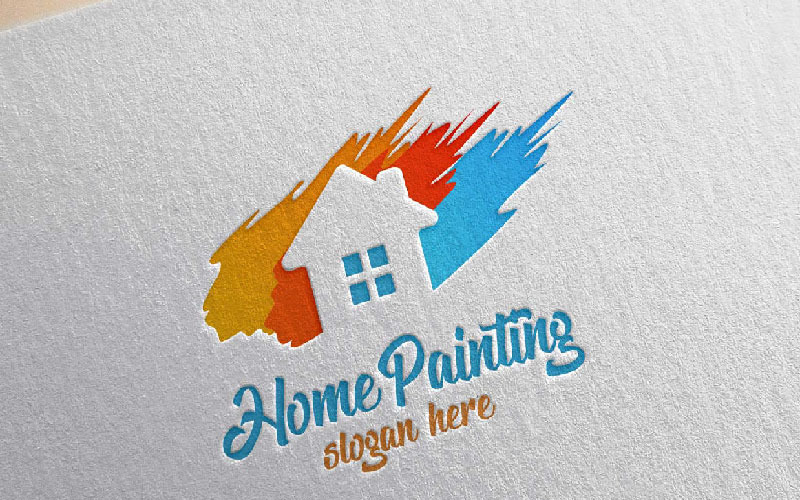 Download Шаблон логотипа "Real Estate Painting Logo Template" / Real Estate Painting Logo Template - Шаблон логотипа на тему графика logo paint home illustration vector design icon brush construction repair residential style icons drawing building real estate apartment architecture modern