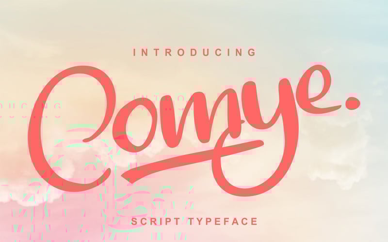 Download Шрифт "Comye | Script Typeface Font" / Comye | Script Typeface Font - Шрифт на тему графика typography,abc,alphabet,type,typeface,font,sign,design,lettering,text,script,style,calligraphy,symbol,vector,retro,typographic,letter,illustration,typeset