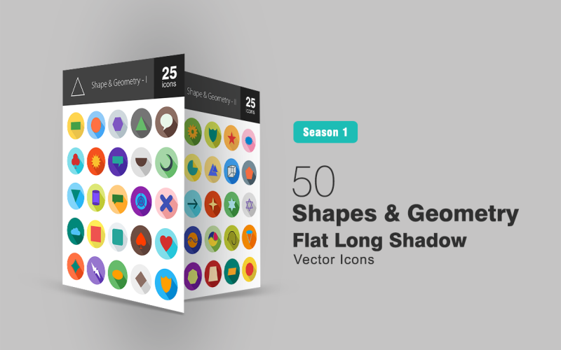 Download Набор иконок "50 Shapes & Geometry Flat Long Shadow Icon Set" / 50 Shapes & Geometry Flat Long Shadow Icon Set - Набор иконок на тему графика shapes icon geometry rectangle mathematical signs square circle triangle line cylinder bubble cloud diamond lightning arrow star cube cone iconbunny