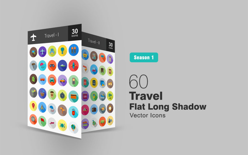 Download Набор иконок "60 Travel Flat Long Shadow Icon Set" / 60 Travel Flat Long Shadow Icon Set - Набор иконок на тему графика travel icon aeroplane beach boat bus car compass cycling location directions hotel flight globe highway luggage passport pictures tickets rent
