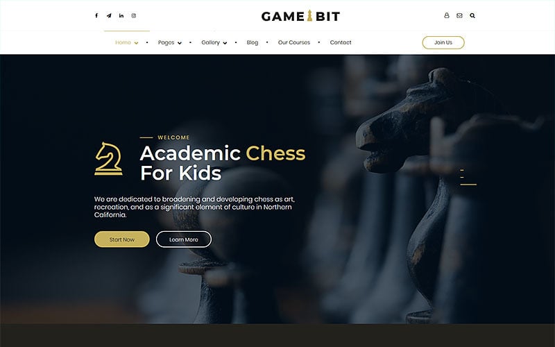 Gamebit - chess club and board games WordPress Theme
