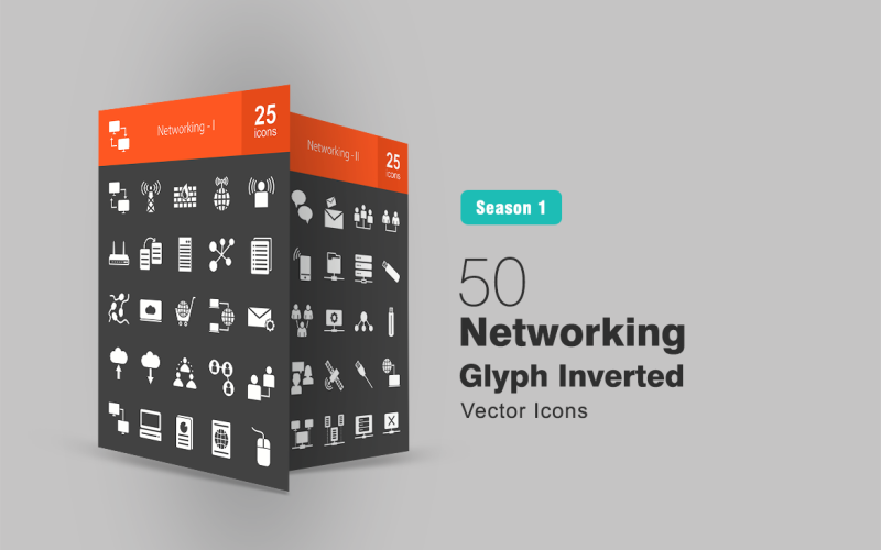 Download Набор иконок "50 Networking Glyph Inverted Icon Set" / 50 Networking Glyph Inverted Icon Set - Набор иконок на тему графика networking icon connections network shared systems tower signals firewall server cloud chatting satellite globe processors conversation messages computer file sharing