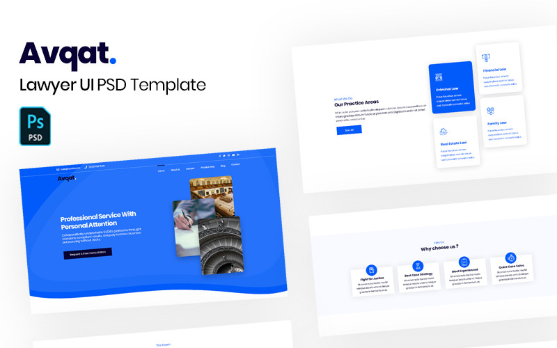 Download PSD шаблон "Avqat - Lawyer PSD Template" / Avqat - Lawyer PSD Template - PSD шаблон на тему графика 