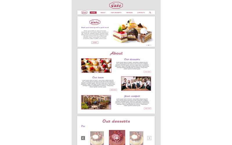 Download PSD шаблон "Cake PSD Template" / Cake PSD Template - PSD шаблон на тему еда и ресторан &amp;ntilde;?afe cake food restaurant dessert desserts sweet