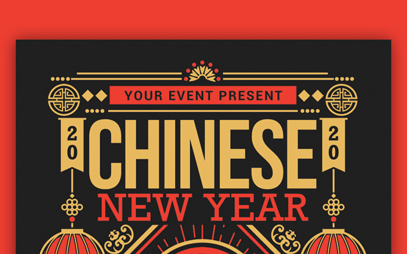 Download Фирменный стиль "Chinese New Year 2020 - Corporate Identity Template" / Chinese New Year 2020 - Corporate Identity Template - Фирменный стиль на тему графика birthday party celebration champagne china 2020 chinese chinese new year pig disco flyer dragon mouse gold years eve nightclub nye