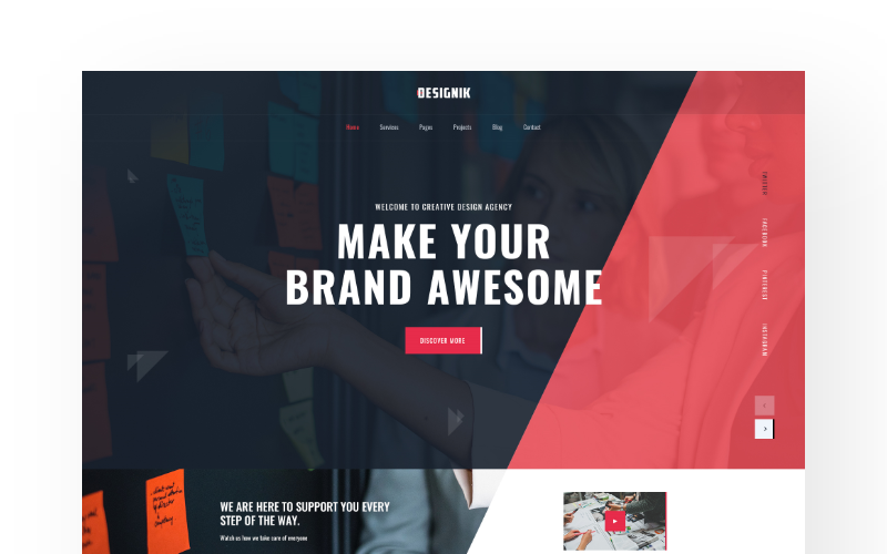 Download PSD шаблон "Digital Agency Website Landing Page PSD Template" / Digital Agency Website Landing Page PSD Template - PSD шаблон на тему графика agency website template psd digital web theme kit creative clean modern