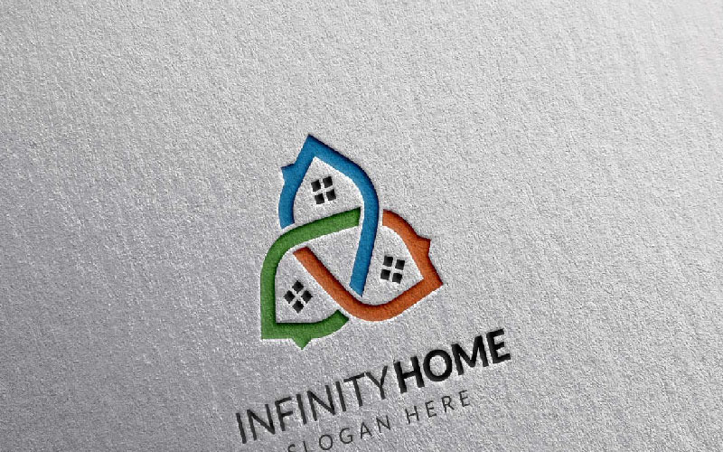 Download Шаблон логотипа "Infinity Home Logo Template" / Infinity Home Logo Template - Шаблон логотипа на тему графика logo real estate symbol icon business vector house design home building illustration sign construction architecture concept property company abstract element
