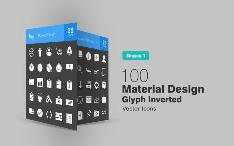 Download Набор иконок "100 Material Design Glyph Inverted Icon Set" / 100 Material Design Glyph Inverted Icon Set - Набор иконок на тему графика material design icon interface user accessibility alarm camera card face find replace app launch note office pin setting trending iconbunny