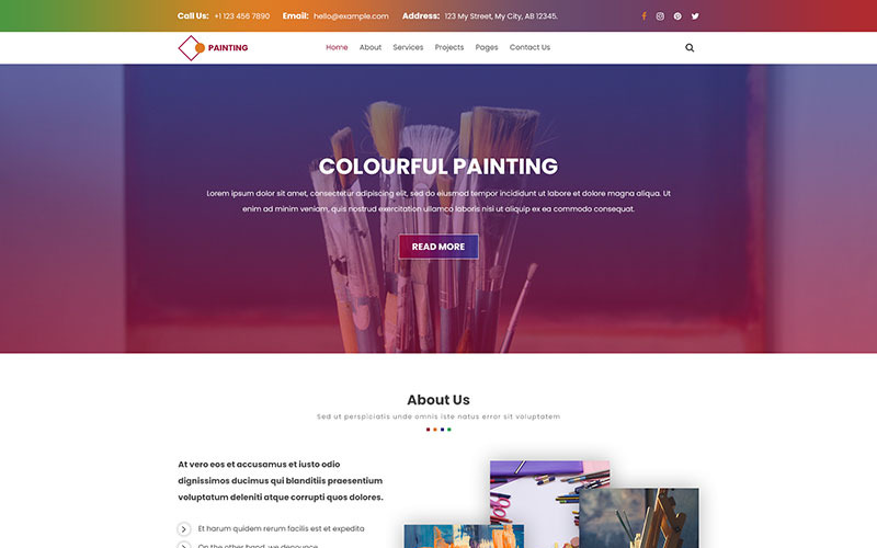 Download PSD шаблон "Painting | Exhibit painting PSD Template" / Painting | Exhibit painting PSD Template - Адаптивный PSD шаблон на тему художественная галерея art art-classes art-studio artist-training commercial-painting photography photographer creative handyman creative-school design music-school painting painter exhibition exhibite schedule tra