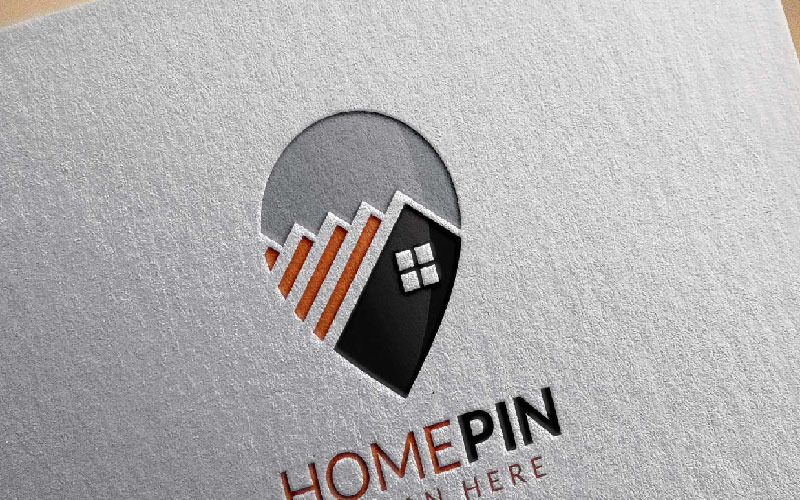 Modèle de logo de broche de maison immobilière