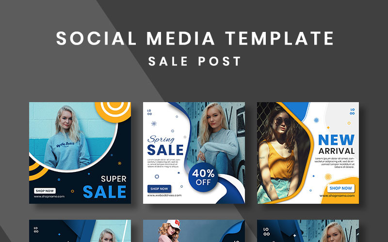 Download Шаблон для соцсетей "Sale Post Design Social Media Template" / Sale Post Design Social Media Template - Шаблон для соцсетей на тему графика social media post template sale banner ads promotion advertise offer discount