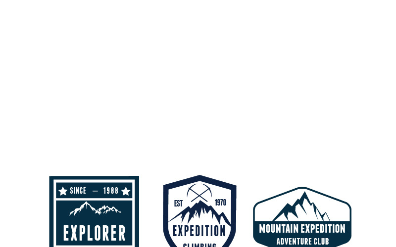 Set Of Mountain And Badges Adventure Logo Template 93273