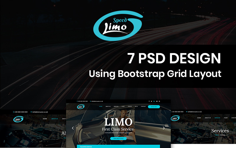 Speed Limo - Limo Car Services PSD-sjabloon