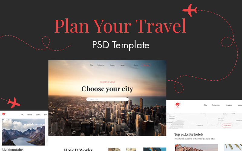 Download PSD шаблон "Traveler | The amazing Travel and Tours PSD Template" / Traveler | The amazing Travel and Tours PSD Template - Адаптивный PSD шаблон на тему путеводитель travel tourist hotels restaurants popular_places tourists_attractions city_guide guide trips vacation destination travel_guide traveler