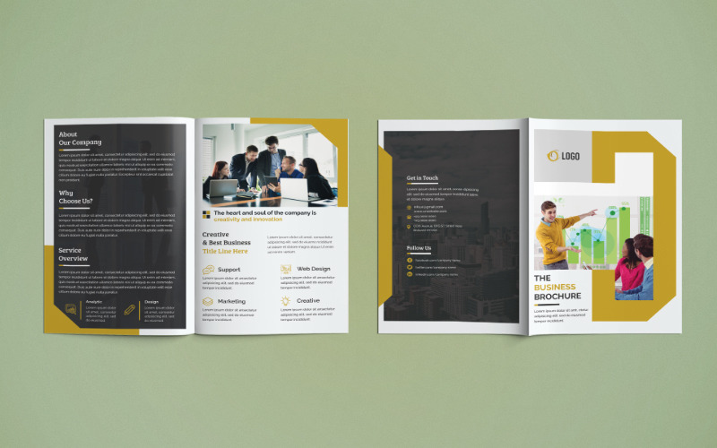 Download Фирменный стиль "Bifold Brochure - Corporate Identity Template" / Bifold Brochure - Corporate Identity Template - Фирменный стиль на тему графика corporate,business,agency,brochure,bifold,bi-fold,bifoldbrochure,marketing,company,bi,2fold,brochuredesign,a4,a4brochure,print-ready,psd,template,professional,internet,creative