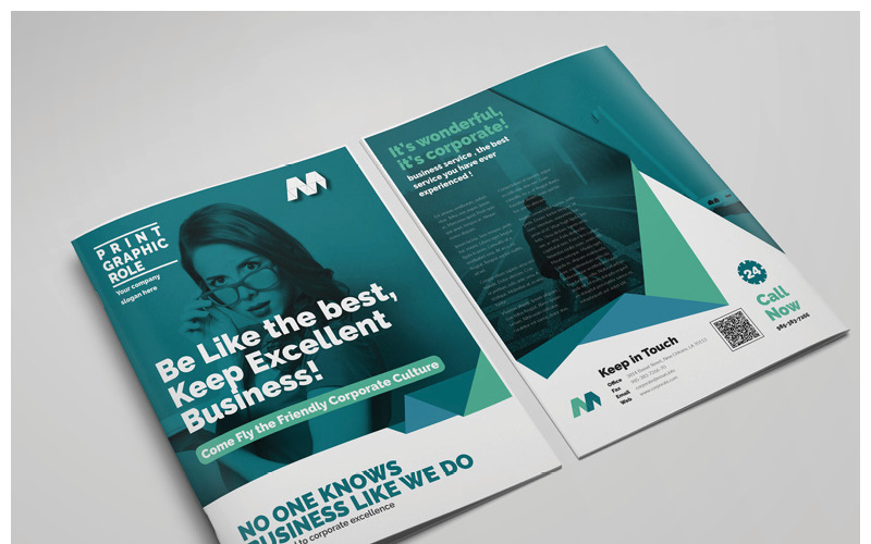 Download Фирменный стиль "Bifold Brochure - Corporate Identity Template" / Bifold Brochure - Corporate Identity Template - Фирменный стиль на тему графика brochure,corporate,bifold,indesign,template,layout,magazine,company,profile,product,multipurpose